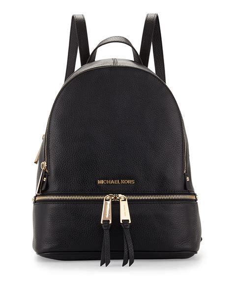 michael kors rhea zip black small backpack|Michael Kors rhea backpack.